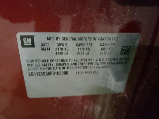 Photo 10 from auction – 2015 CHEVROLET IMPALA LT with VIN 2G1125S36F9103806