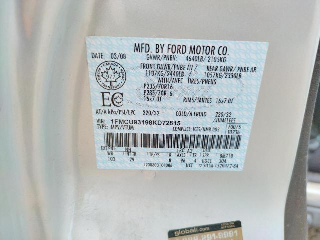 Photo 10 from auction – 2008 FORD ESCAPE XLT with VIN 1FMCU93198KD72815
