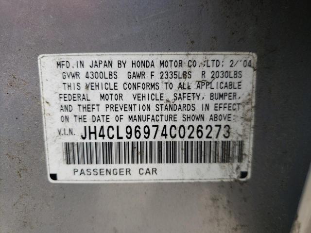Photo 10 from auction – 2004 ACURA TSX with VIN JH4CL96974C026273