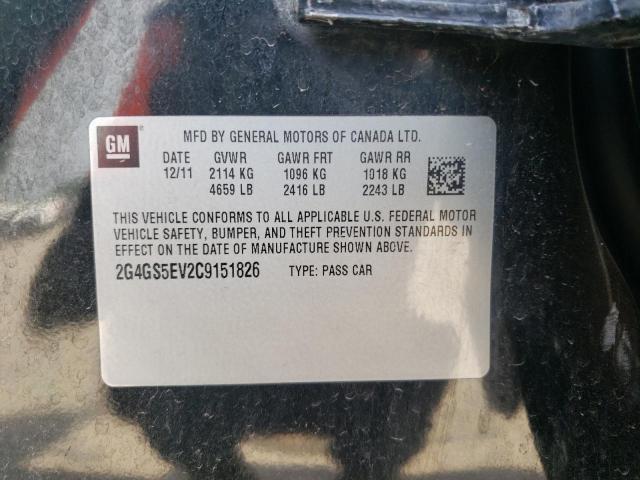 Photo 10 from auction – 2012 BUICK REGAL PREM with VIN 2G4GS5EV2C9151826