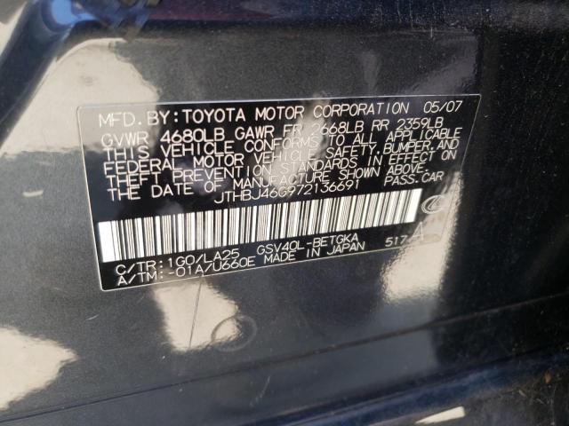 Photo 10 from auction – 2007 LEXUS ES 350 with VIN JTHBJ46G972136691