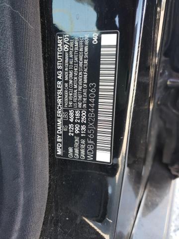 Photo 10 from auction – 2002 MERCEDES-BENZ E-CLASS with VIN WDBJF65JX2B444063