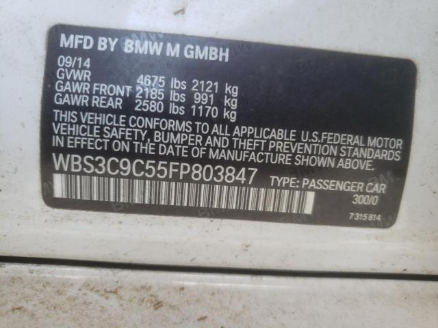Photo 10 from auction – 2015 BMW M3 with VIN WBS3C9C55FP803847