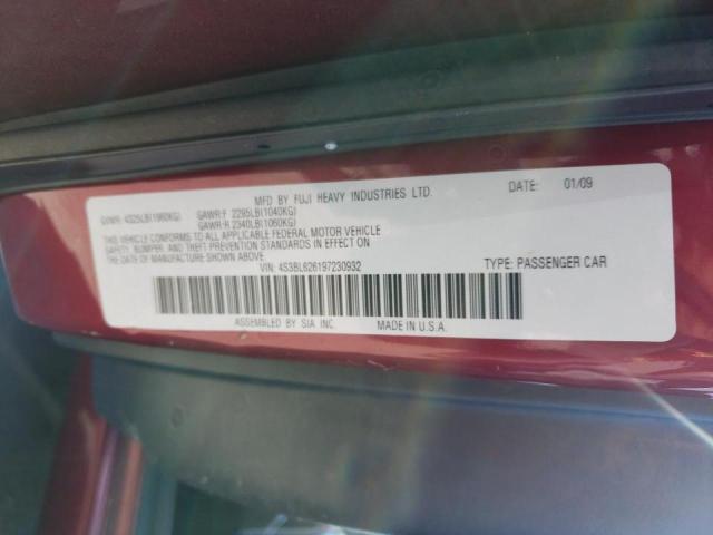 Photo 10 from auction – 2009 SUBARU LEGACY 2.5 with VIN 4S3BL626197230932