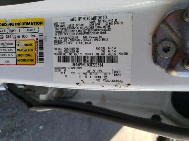 Photo 10 from auction – 2016 FORD FUSION SE with VIN 3FA6P0PU2GR229584