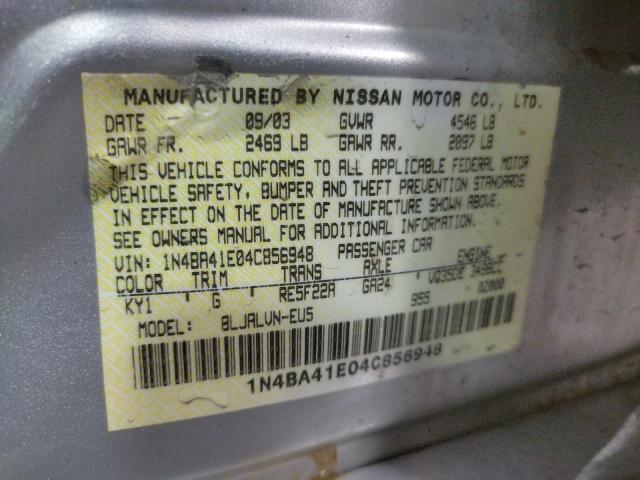 Foto 10 de la subasta – 2004 NISSAN MAXIMA SE con VIN 1N4BA41E04C856948