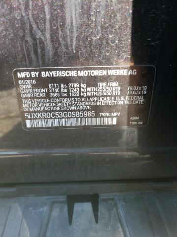 Photo 10 from auction – 2016 BMW X5 XDRIVE3 with VIN 5UXKR0C53G0S85985