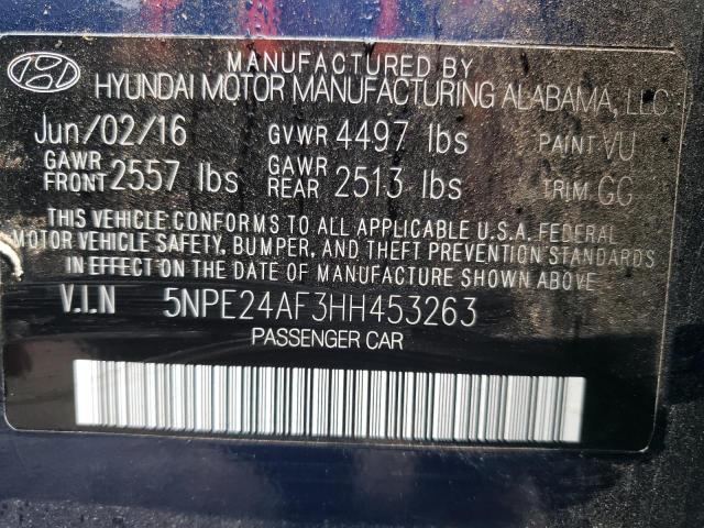 Photo 10 from auction – 2017 HYUNDAI SONATA SE with VIN 5NPE24AF3HH453263