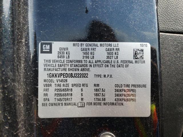 Foto 10 de la subasta – 2011 GMC ACADIA SLE con VIN 1GKKVPED0BJ222022