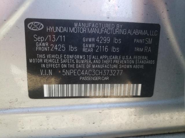 Photo 10 from auction – 2012 HYUNDAI SONATA SE with VIN 5NPEC4AC3CH373277