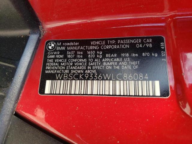Photo 10 from auction – 1998 BMW M ROADSTER with VIN WBSCK9336WLC86084