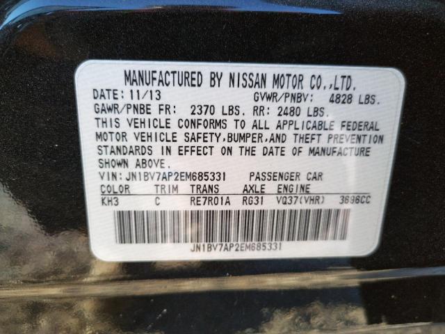 Photo 10 from auction – 2014 INFINITI Q50 BASE with VIN JN1BV7AP2EM685331