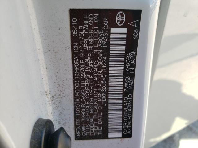 Photo 10 from auction – 2010 TOYOTA PRIUS with VIN JTDKN3DU8A0184274