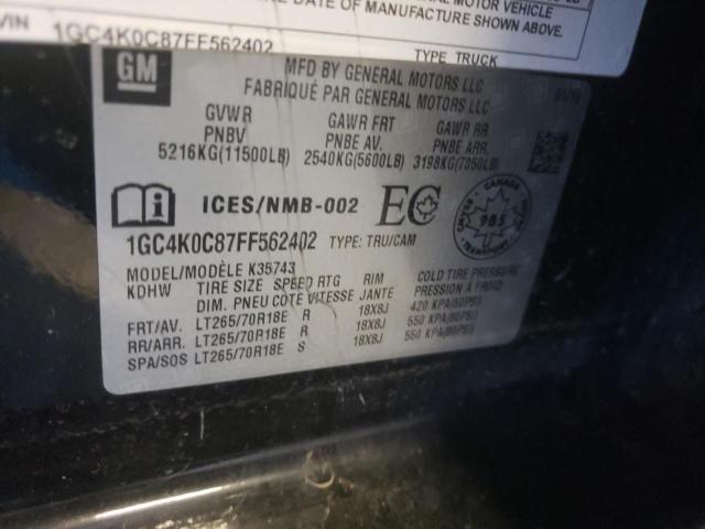 Photo 10 from auction – 2015 CHEVROLET SILVERADO with VIN 1GC4K0C87FF562402