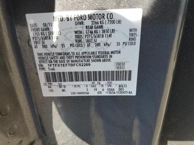 Photo 10 from auction – 2011 FORD F150 SUPER with VIN 1FTFX1EF7BFC52269