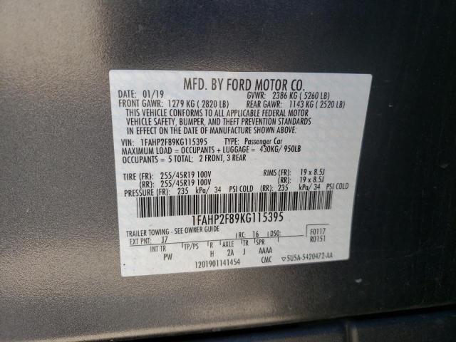 Photo 10 from auction – 2019 FORD TAURUS LIM with VIN 1FAHP2F89KG115395