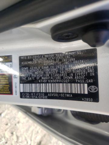 Photo 10 from auction – 2014 TOYOTA CAMRY L with VIN 4T4BF1FK5ER442327