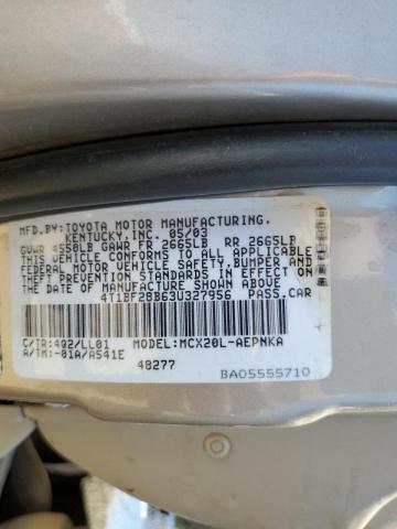 Photo 10 from auction – 2003 TOYOTA AVALON XL with VIN 4T1BF28B63U327956