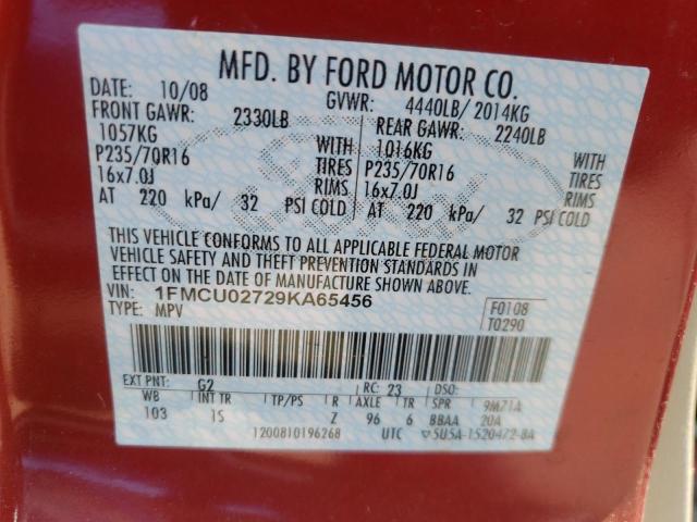 Photo 10 from auction – 2009 FORD ESCAPE XLS with VIN 1FMCU02729KA65456