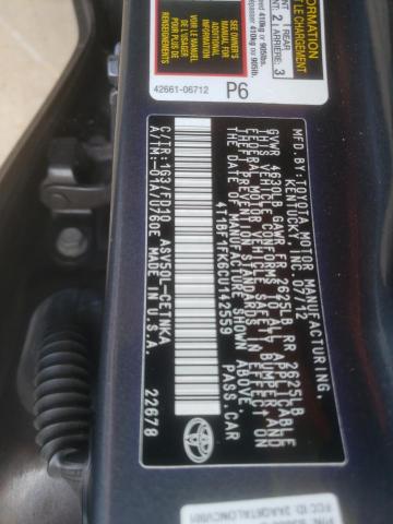 Photo 10 from auction – 2012 TOYOTA CAMRY BASE with VIN 4T1BF1FK6CU142559