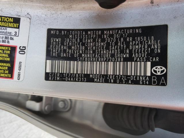 Photo 10 from auction – 2017 TOYOTA COROLLA L with VIN 5YFBURHE8HP720388