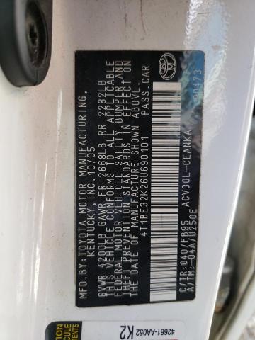 Photo 10 from auction – 2006 TOYOTA CAMRY LE with VIN 4T1BE32K26U690101
