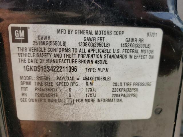 Photo 10 from auction – 2002 GMC ENVOY with VIN 1GKDS13S422211096