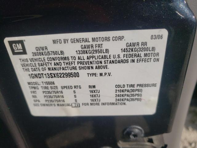Photo 10 from auction – 2006 CHEVROLET TRAILBLAZE with VIN 1GNDT13SX62299500