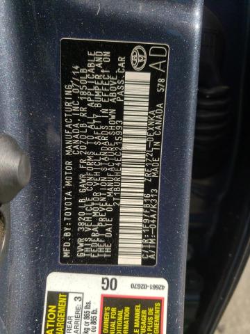 Photo 10 from auction – 2014 TOYOTA COROLLA L with VIN 2T1BURHE4EC215993