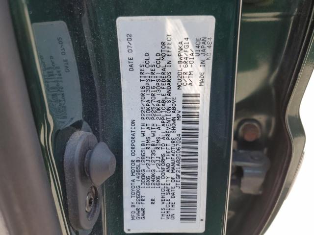 Photo 10 from auction – 2002 TOYOTA HIGHLANDER with VIN JTEGF21A820067024