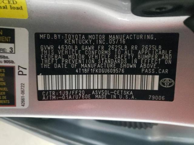 Photo 10 from auction – 2016 TOYOTA CAMRY LE with VIN 4T1BF1FK0GU609576