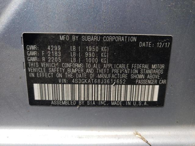 Photo 10 from auction – 2018 SUBARU IMPREZA with VIN 4S3GKAT68J3611652