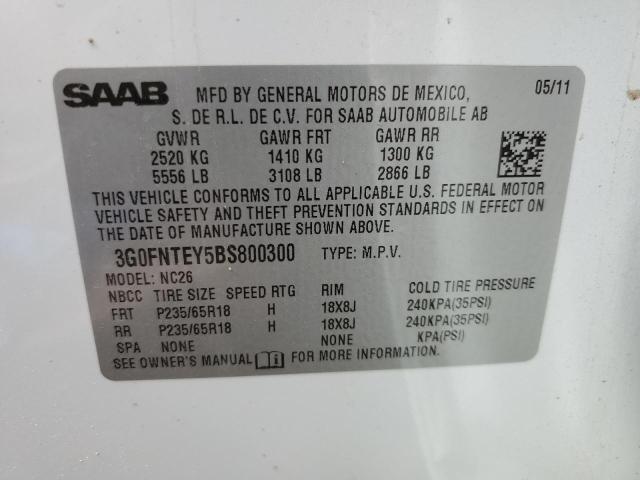 Photo 10 from auction – 2011 SAAB 9-4X PREMI with VIN 3G0FNTEY5BS800300