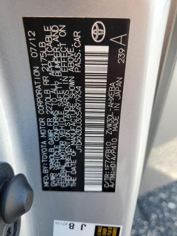Photo 10 from auction – 2012 TOYOTA PRIUS with VIN JTDKN3DU3C5497934