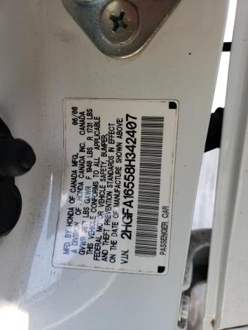 Photo 10 from auction – 2008 HONDA CIVIC LX with VIN 2HGFA16558H342407