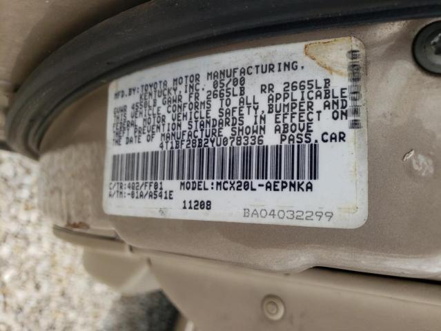 Photo 10 from auction – 2000 TOYOTA AVALON XL with VIN 4T1BF28B2YU078336