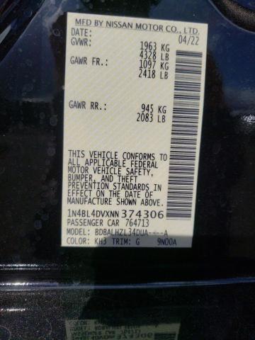 Photo 10 from auction – 2022 NISSAN ALTIMA SV with VIN 1N4BL4DVXNN374306