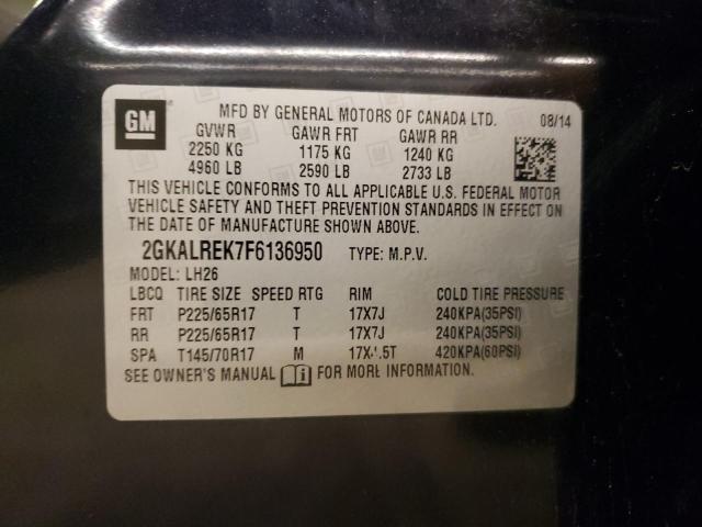Фото 10 с аукциона – 2015 GMC TERRAIN SL с VIN 2GKALREK7F6136950