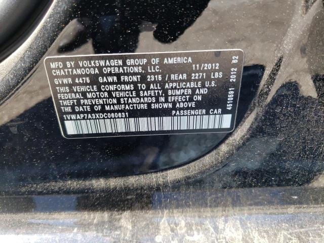 Photo 10 from auction – 2013 VOLKSWAGEN PASSAT S with VIN 1VWAP7A3XDC060631