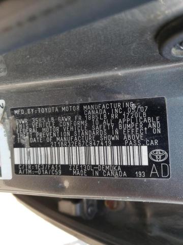 Photo 10 from auction – 2007 TOYOTA COROLLA CE with VIN 2T1BR32E67C847419