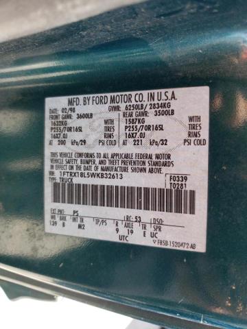 Photo 10 from auction – 1998 FORD F150 with VIN 1FTRX18L5WKB32613