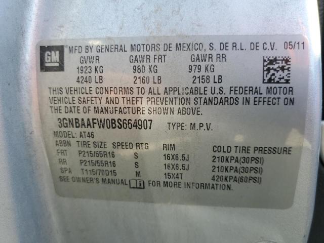 Photo 10 from auction – 2011 CHEVROLET HHR LS with VIN 3GNBAAFW0BS664907