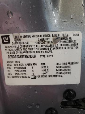 Photo 10 from auction – 2004 BUICK RENDEZVOUS with VIN 3G5DA03E84S509569