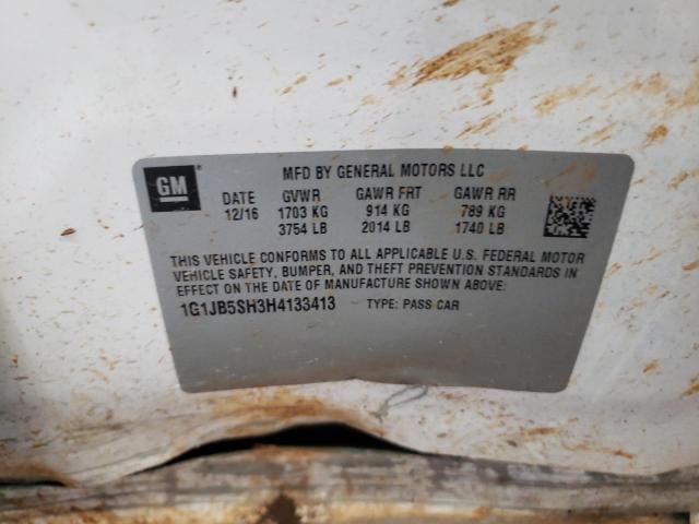 Photo 10 from auction – 2017 CHEVROLET SONIC LS with VIN 1G1JB5SH3H4133413