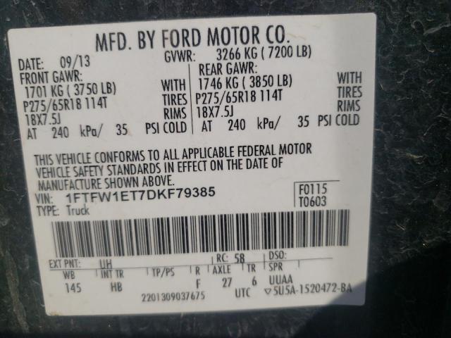 Photo 10 from auction – 2013 FORD F150 SUPER with VIN 1FTFW1ET7DKF79385