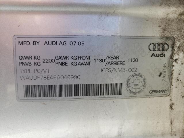 Photo 10 from auction – 2006 AUDI A4 2.0T QU with VIN WAUDF78E46A046990