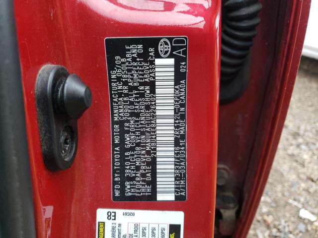 Photo 10 from auction – 2010 TOYOTA COROLLA BA with VIN 2T1BU4EE8AC226402