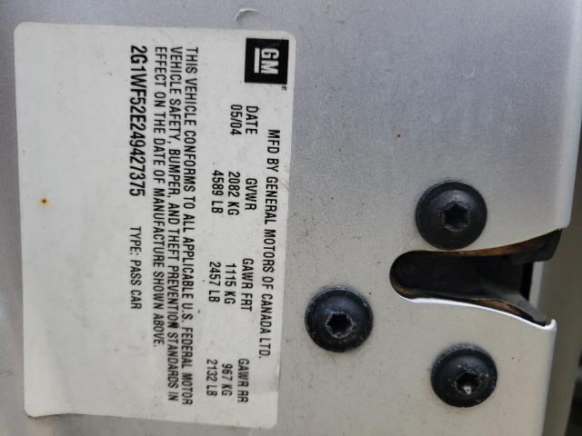 Photo 10 from auction – 2004 CHEVROLET IMPALA with VIN 2G1WF52E249427375