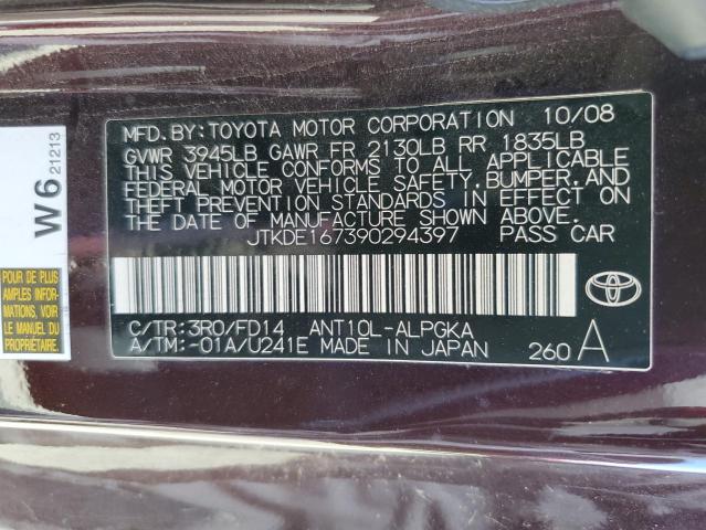 Photo 10 from auction – 2009 TOYOTA SCION TC with VIN JTKDE167390294397