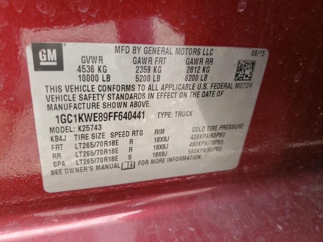 Photo 10 from auction – 2015 CHEVROLET SILVERADO with VIN 1GC1KWE89FF640441